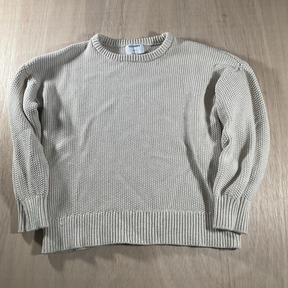 Old Navy Women's Knit Crew Neck Sweater in Off White Size Medium